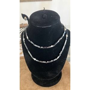 Hematite and Baroque Pearl Long Necklace